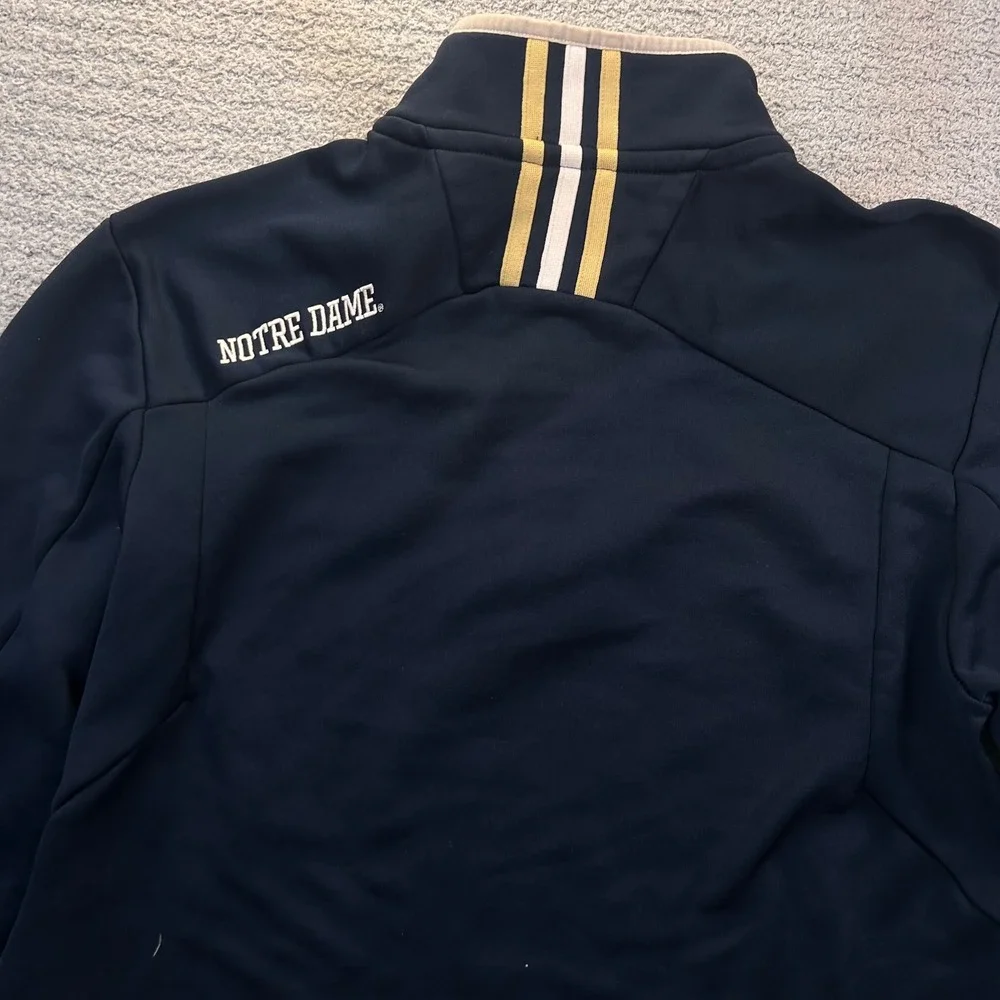 Adidas Notre Dame Pullover Quarter Zip Medium Navy Collegiate Gameday Sporty